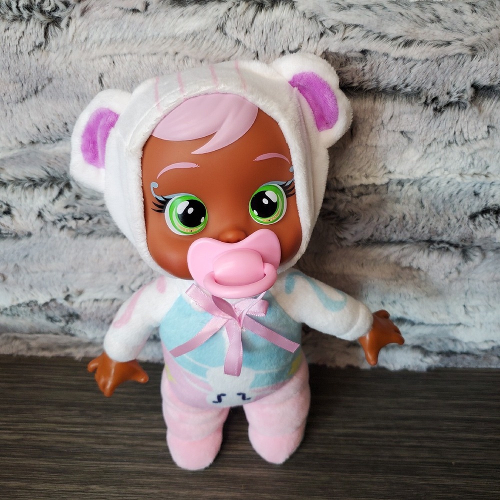 Cry Babies Tiny Cuddles 10" Baby Doll Violin Music Notes Pacifier Teddy Bear